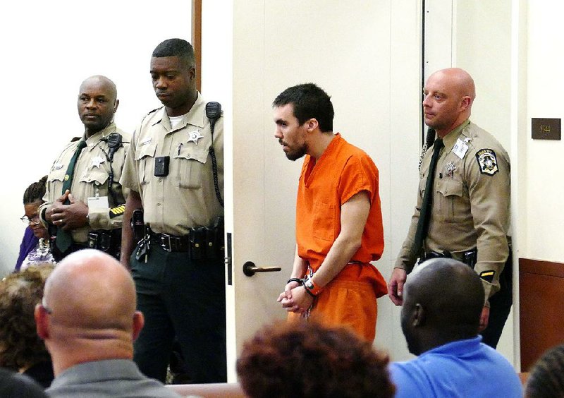 Trystan Andrew Terrell enters a Mecklenburg County courtroom on Thursday, in Charlotte, N.C. 