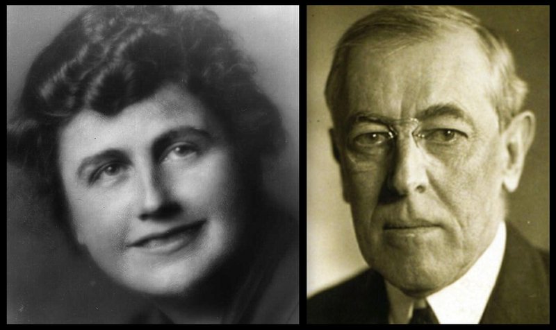 LEFT: Mrs. Woodrow Wilson (Edith Bolling Galt) photographed between 1915 and 1921. RIGHT: President Woodrow Wilson photographed in 1919; President Woodrow Wilson photographed in 1919. (Library of Congress, Prints & Photographs Division; president's photograph by Harris & Ewing)