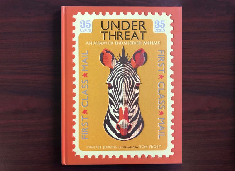 Under Threat: An Album of Endangered Animals, by Martin Jenkins and illustrated by Tom Frost (Candlewick Studio, 2019). (Arkansas Democrat-Gazette/CELIA STOREY)