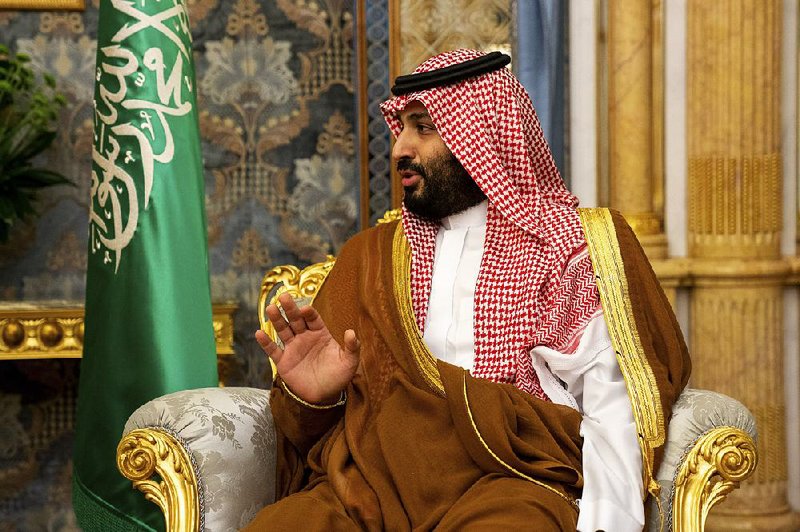 Saudi Crown Prince Mohammed bin Salman is shown Sept. 18 meeting with Secretary of State Mike Pompeo in Jiddah, Saudi Arabia. 