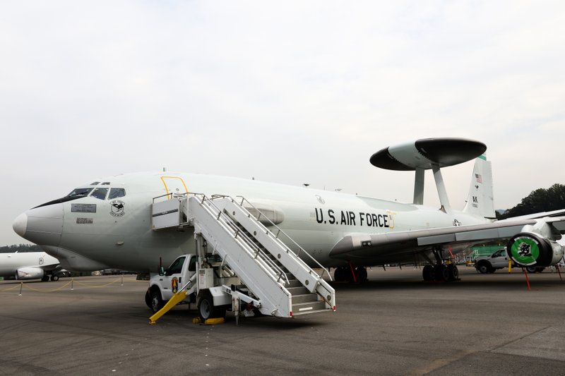 A U.S Air Force E-3 AWACS manufactured by Boeing at the Seoul International Aerospace &amp; Defense Exhibition (ADEX) at Seoul Airport in Seongnam, South Korea, on Oct. 16, 2017. MUST CREDIT: Bloomberg photo by SeongJoon Cho.