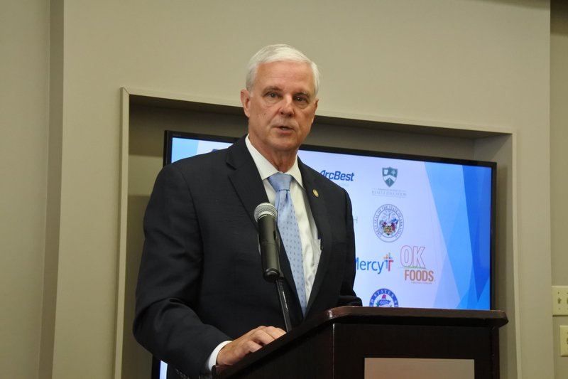 U.S. Rep. Steve Womack (AR-3) speaks during the announcement for the $1.4 million Economic Development Administration grant that was awarded to the Fort Smith School District at the Fort Smith Regional Chamber of Commerce Monday, Sept. 30, 2019.