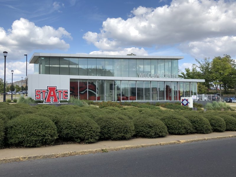 The Welcome Center at Arkansas State University in Jonesboro is shown in this 2019 file photo.