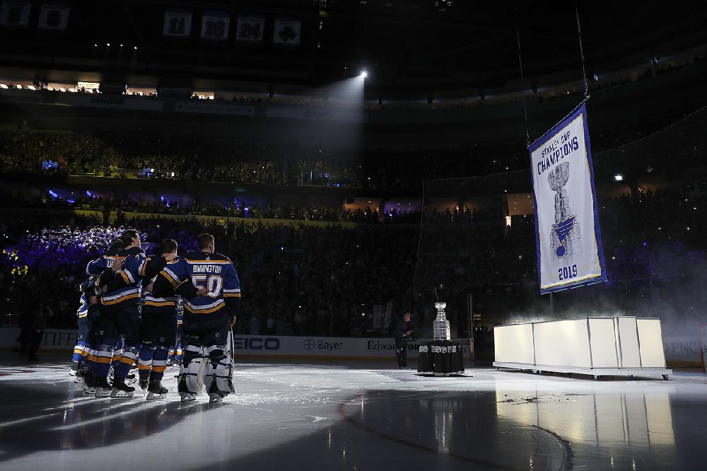 St. Louis Blues Raise Stanley Cup Championship Banner