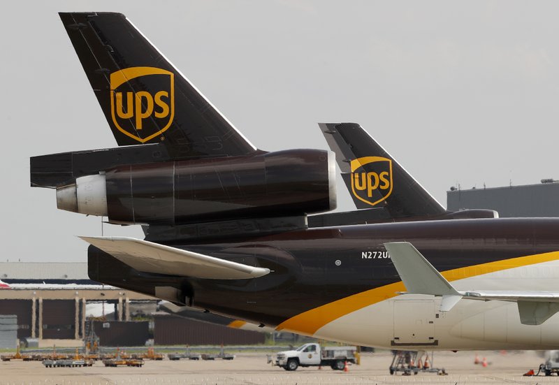  In this June 24, 2019, photo a UPS aircraft taxis to its hangar area after it arrived at Dallas-Fort Worth International Airport in Grapevine, Texas. UPS says it won government approval to run a drone airline, and it plans to expand deliveries on hospital campuses and eventually other industries. (AP Photo/Tony Gutierrez, File)