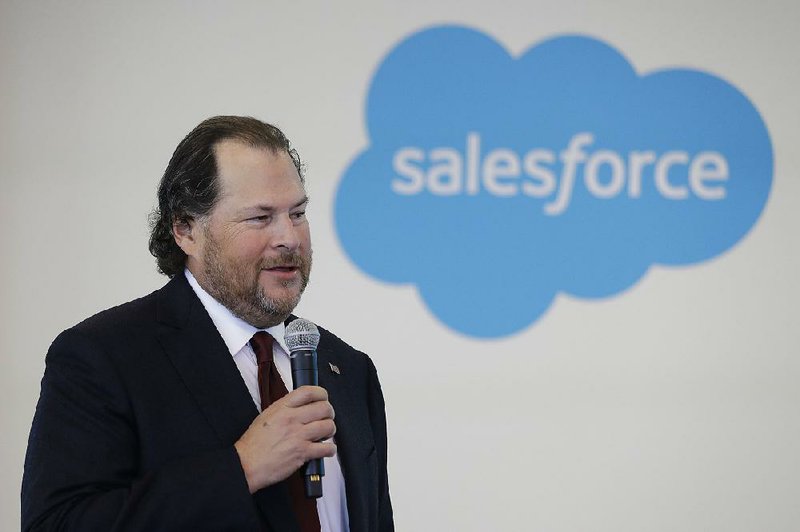 Touting executive activism, Salesforce founder Marc Benioff says CEOs should help fix a “train wreck” of inequality the tech industry helped create. 