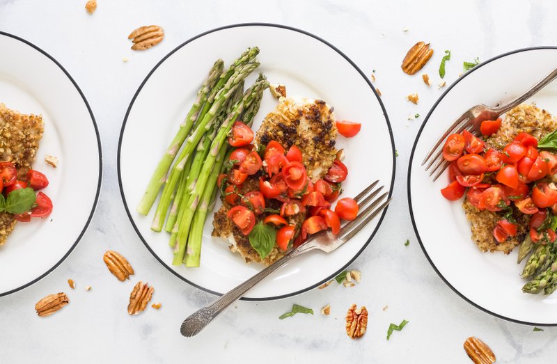 American Pecan Council Pecan-Crusted Tilapia With Italian Salsa