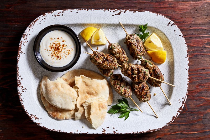 For The Washington Post/STACY ZARIN GOLDBERG Turkey Kebabs With Tahini Sauce