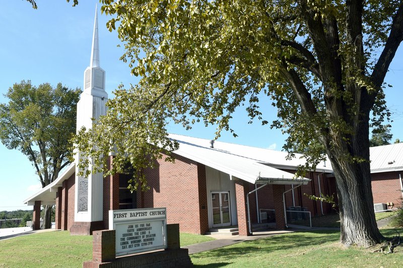 Westside Eagle Observer/MIKE ECKELS First Baptist Church of Decatur gets ready to celebrates its 150th anniversary on Oct. 12, from 12 to 2 p.m., in the church's sanctuary.