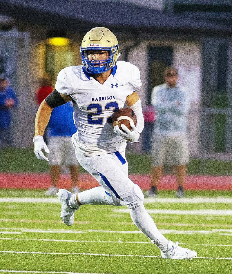 Harrison running back Gabe Huskey has rushed for 607 yards and 13 touchdowns in five games this season after amassing 2,150 yards and 33 touchdowns last year. 