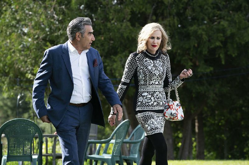 Eugene Levy and Catherine O’Hara star in Schitt’s Creek on Pop-TV. The pair met in the ’70s and have worked together on TV series like SCTV and a variety of comedy films.