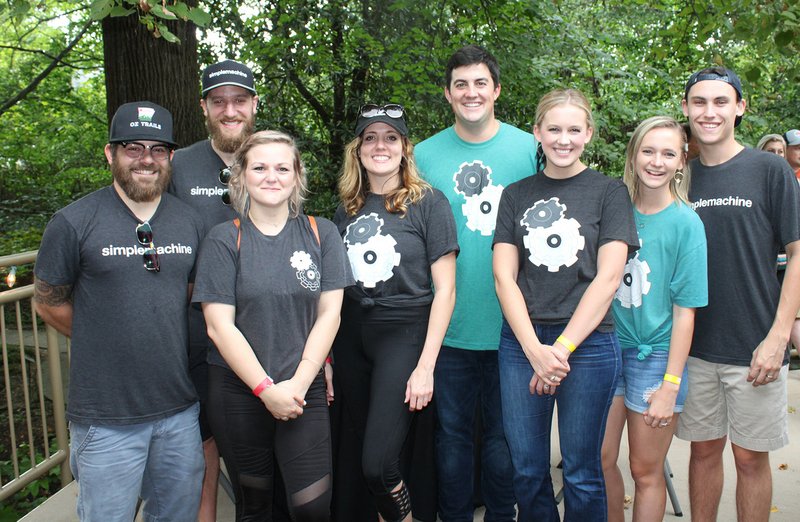 Sean Morrison (from left), Kevin Jamieson, Ally Morrison, Dana Holroyd, Jack and Kaitlyn Shuffield and Bri and Casey Jones attend Gardens on Tap on Oct. 5 at Compton Gardens and Conference Center in Bentonville.
