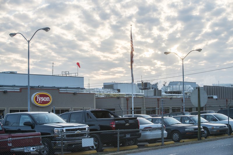 The Tyson Foods plant Wednesday on Olrich Street in Rogers is seen in this 2014 photo.