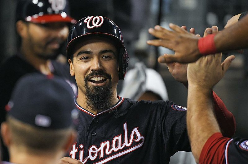 Washington third baseman Anthony Rendon (middle) said the Nationals have kept fighting all season. “We just wanted to keep believing in ourselves and not worry about what people outside of our locker room were saying, that maybe we might not make it or maybe we need to trade everybody away. We kept on believing in ourselves and just kept on playing ball,” Rendon said.