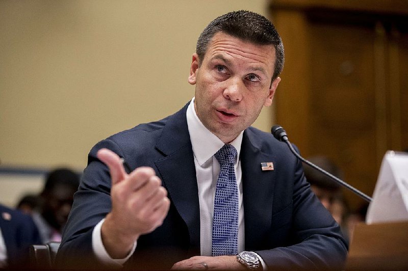 Acting Secretary of Homeland Security Kevin McAleenan speaks at a House Committee on Oversight and Reform hearing on Capitol Hill in Washington, Thursday, July 18, 2019. (AP Photo/Andrew Harnik)