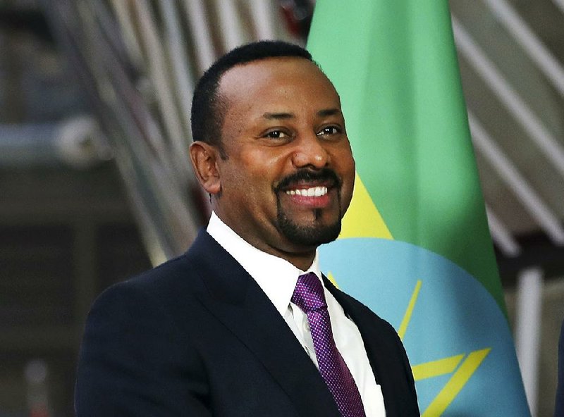 Ethiopian Prime Minister Abiy Ahmed said Friday that he was “humbled and thrilled” to receive the Nobel Peace Prize. More photos are available at arkansasonline.com/1012peace/ 
