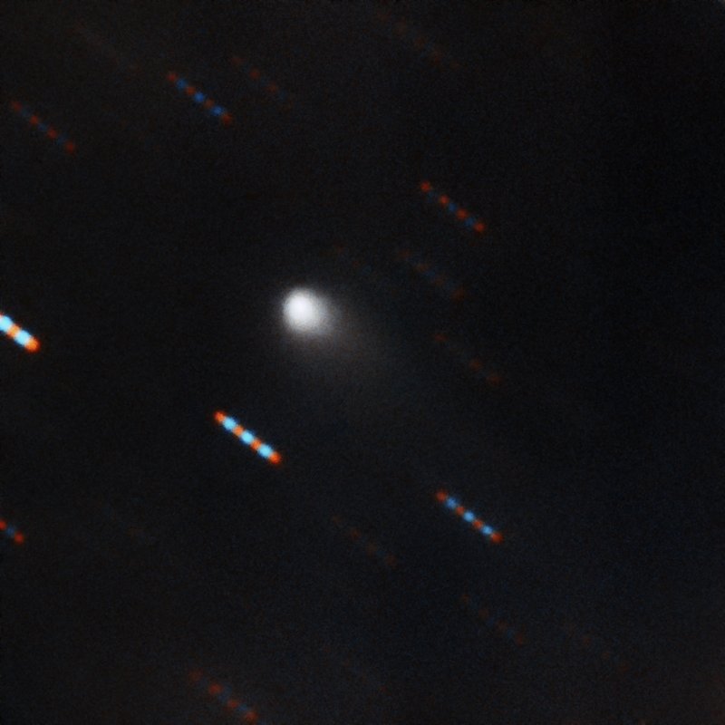 An undated two-color composite image provided by the Gemini Observatory on Mauna Kea in Hawaii shows the comet 2i/Borisov. (AURA/NSF/TRAVIS RECTOR)