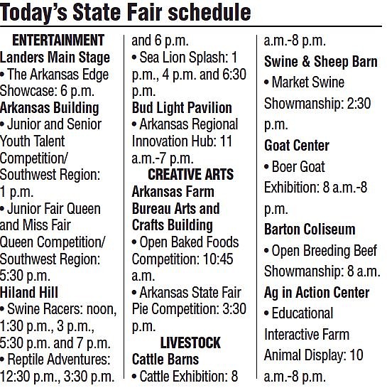 ARKANSAS STATE FAIR Today's schedule + photo gallery The Arkansas