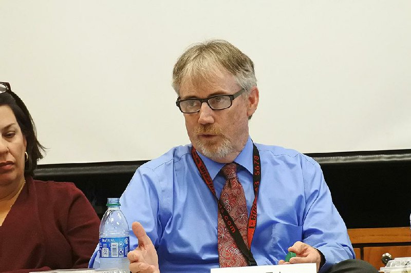 Sebastian County Circuit Judge Steve Tabor speaks Tuesday during the Sebastian County Criminal Justice Coordinating Committee meeting in Fort Smith. 