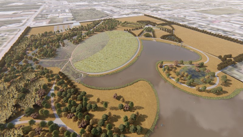 Courtesy -- A view of the 6-acre lake expansion planned for Osage Park.