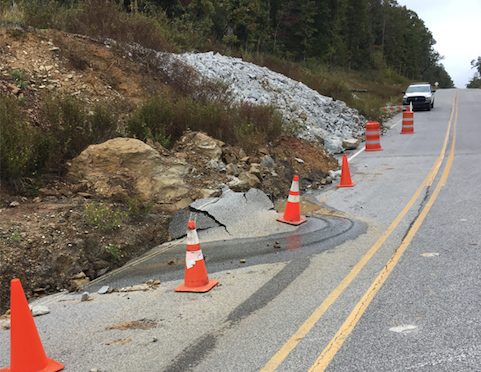 A landslide in Crawford County will leave the westbound lane of Arkansas 220 closed for a few days.