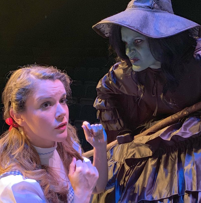 Shea Williamson as Dorothy Gale and Kira Keating as the Wicked Witch of the West at Wildwood