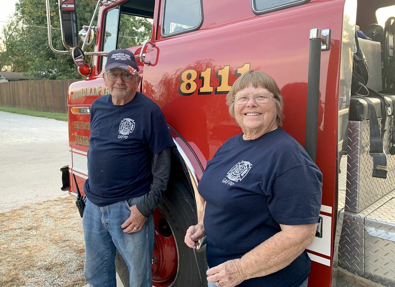 Sally Carroll/McDonald County Press Bud and Dianna Richmond, who have been sweethearts for 56 years, continue to team up to help the Goodman Area Fire Protection District. The two are the longest-serving volunteers, with 41 years and 8 months of service.