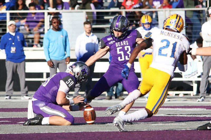 Central Arkansas junior placekicker Hayden Ray was named special teams player of the week by the Southland Conference after kicking field goals of 39, 39 and 34 yards, and making 4 of 4 extra-point attempts in a 40-31 victory over McNeese State.