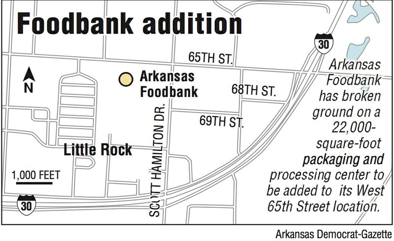 A map showing Arkansas Foodbank 2nd location.