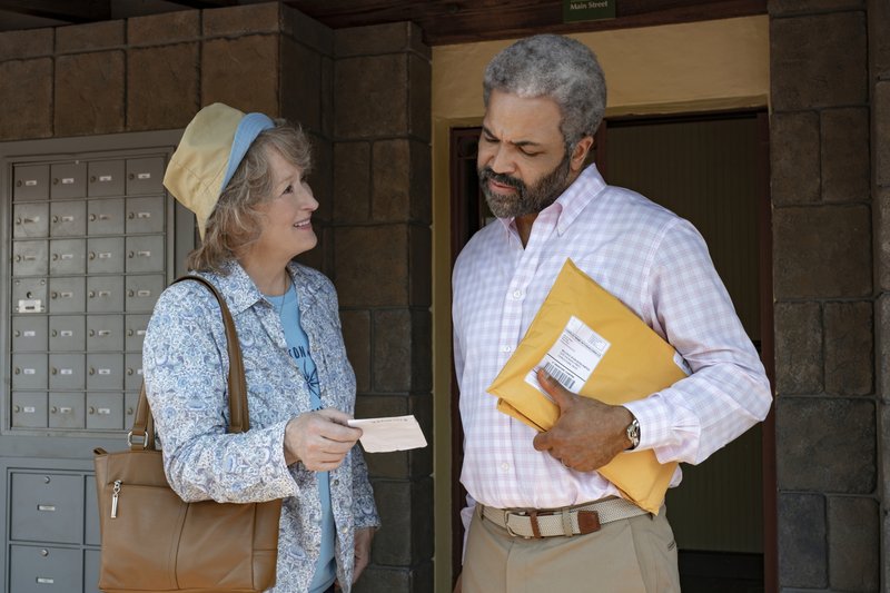 FILE - This image released by Netflix shows Meryl Streep, left, and Jeffrey Wright in a scene from &quot;The Laundromat.&quot; Netflix has released &#x201c;The Laundromat,&#x201d; a movie based on the so-called Panama Papers, despite an attempt by two lawyers to stop the streaming premiere. (Claudette Barius/Netflix via AP, File)