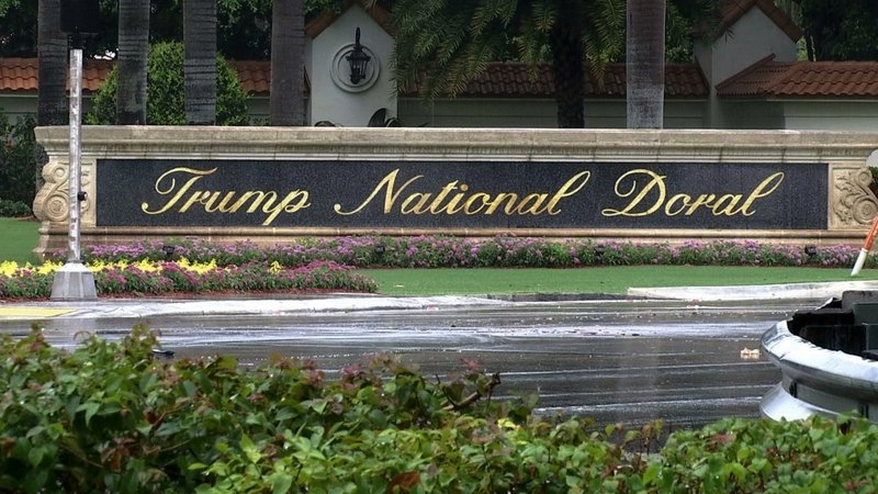 This June 2, 2017, file image made from video shows the Trump National Doral in Doral, Fla. President Donald Trump said on Twitter on Saturday, Oct. 19, 2019, he is reversing his plan to hold the next Group of Seven world leaders' meeting at his Doral, Florida, golf resort. (AP Photo/Alex Sanz, File)