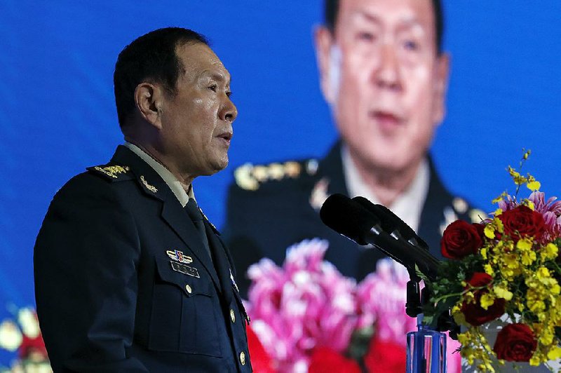 Gen. Wei Fenghe said Monday that his country wouldn’t be intimidated by actions that include “longarm jurisdiction,” China’s term for the leveling of U.S. sanctions against nations such as China, North Korea and Iran. 