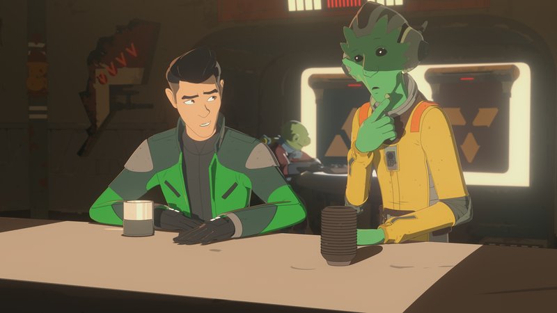 Kaz (left) and Neeku are two of the characters on Disney Channel's Star Wars: Resistance. The series is an option for fans waiting for the December release of Star Wars: The Rise of Skywalker. (Photo via Lucasfilm)
