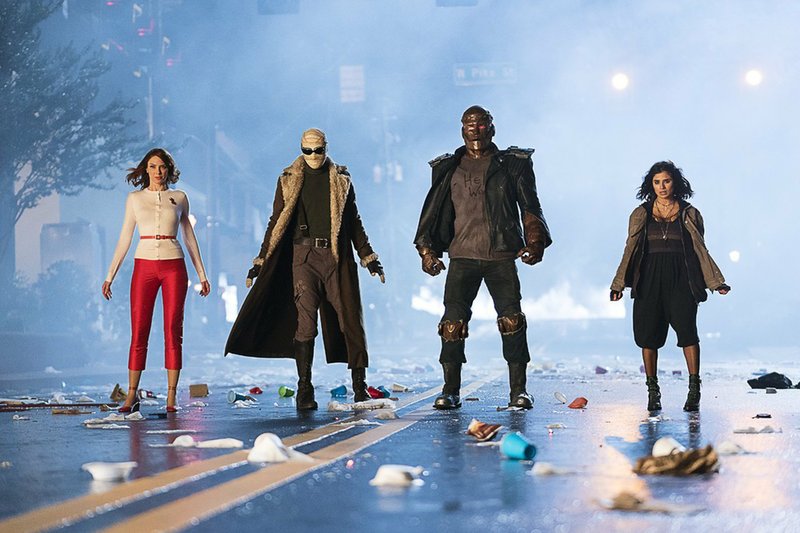 April Bowlby (Elasti-Girl), Matt Bomer (Negative Man), Riley Shanahan (Robotman) and Diane Guerrero (Crazy Jane) star in Doom Patrol. Timothy Dalton and Brendan Fraser also star. (Photo by DC Universe via TNS)