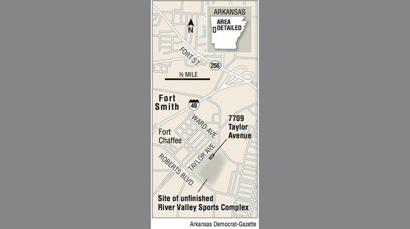 A map showing the site of the unfinished River Valley Sports Complex