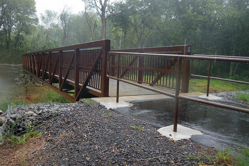 Bona Dea Trail is well maintained, including new bridges that were recently built along the route. - Photo by Corbet Deary of The Sentinel-Record