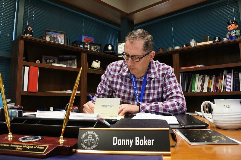 FILE — Danny Baker, Fort Smith’s police chief, is shown at his Police Department office in this Oct. 27, 2019 file photo. 