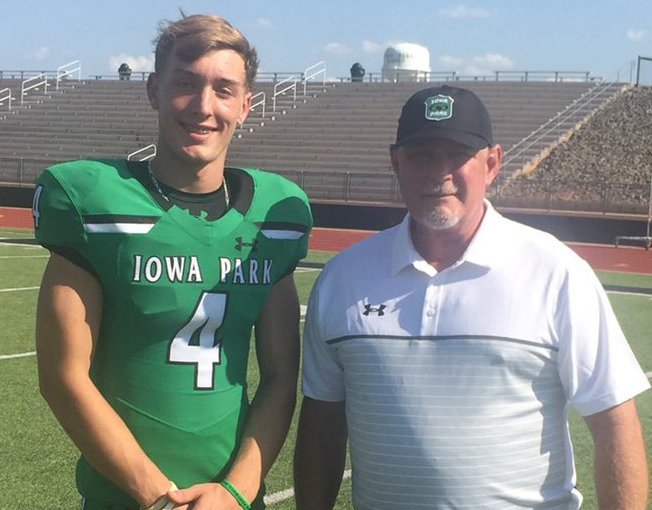 2021 athlete Cirby Coheley and his father and Iowa Park WR-MLB coach Craig Coheley. 