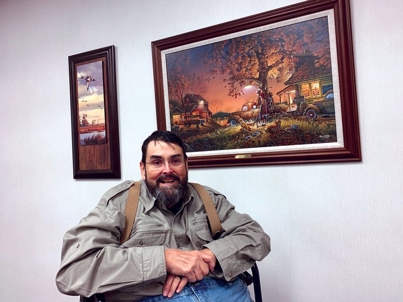 Bill Couch incorporates a number of duck-themed canvases, prints, stamps and more on the walls at Welch, Couch and Company, PA, in Batesville. Couch is an avid outdoorsman and a volunteer for the Independence County Ducks Unlimited, which will host a banquet on Nov. 7.