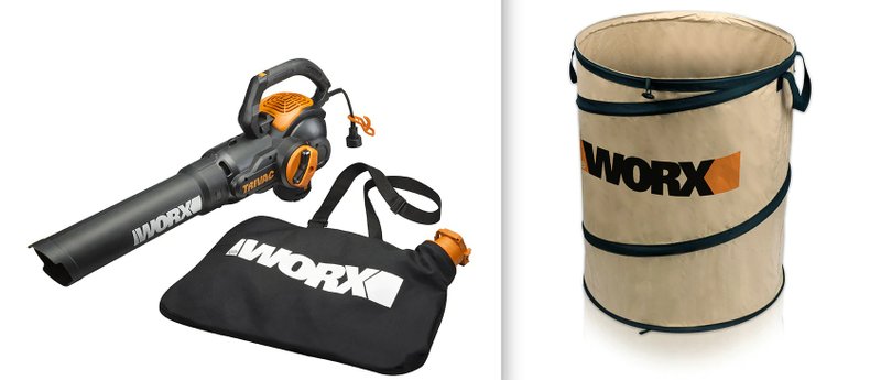 WORX Trivac 3 in 1 Blower Mulcher Vac and 26 Gallon Collapsible