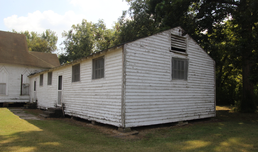 A barrack from Rohwer Internment Camp was used as an annex for a church in Arkansas City. (Special to the Democrat-Gazette/DEBORAH HORN)