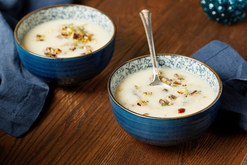 Cauliflower Soup with Mushrooms and Hazelnuts MUST CREDIT: Photo for The Washington Post by Tom McCorkle