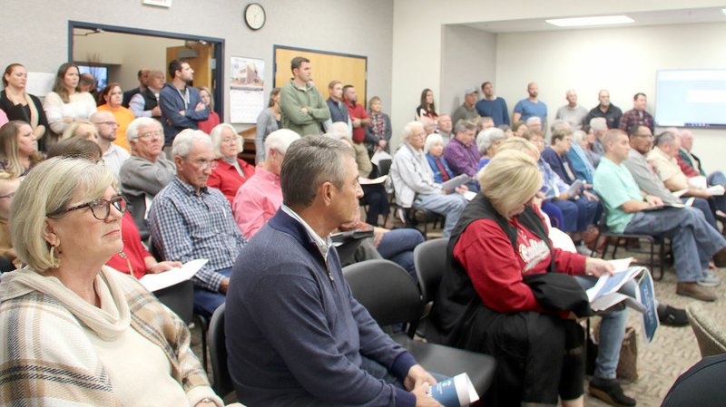 LYNN KUTTER ENTERPRISE-LEADER A record crowd attended the Oct. 21 meeting for Farmington Planning Commission. Almost everyone was there because of a request to rezone land from R-1 to R-3.