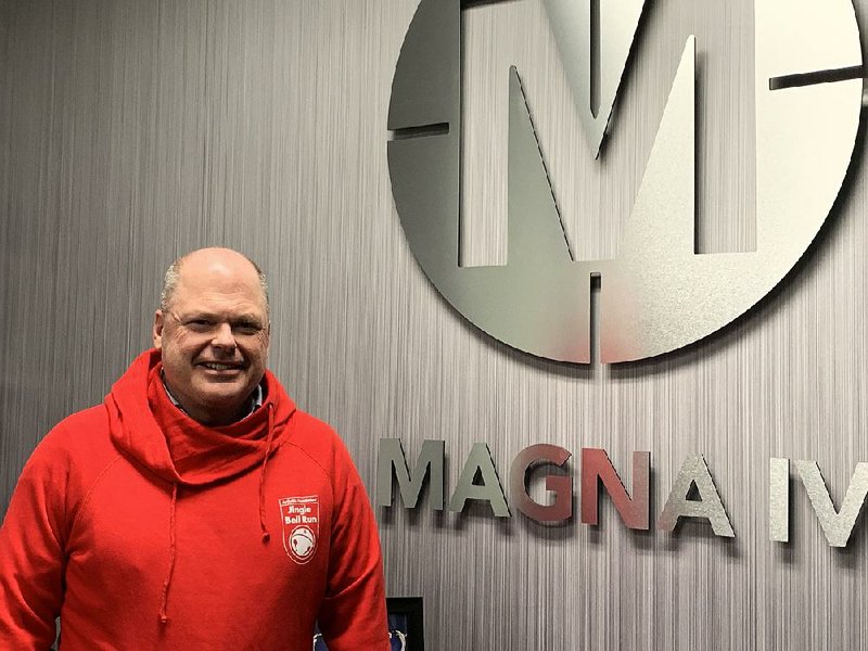 Steven Schilling, director of sales at Magna IV, chairs the Arkansas Arthritis Foundation’s Jingle Bell Run, Dec. 7 at the Clinton Presidential Center. 