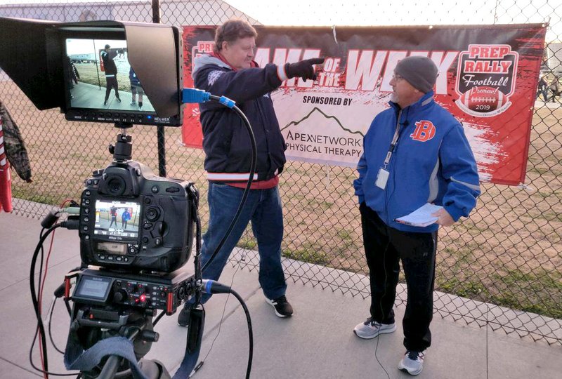 Rick Fires (left) and Chip Souza for the ApexNetwork Physical Therapy Game of the Week live show.