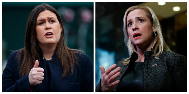 Sarah Huckabee Sanders and Arkansas Attorney General Leslie Rutledge are shown in these file photos.