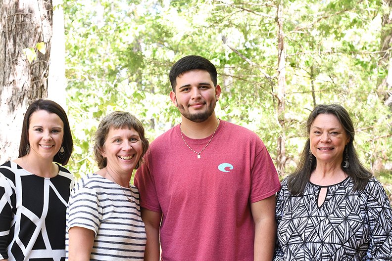 From left are the executive director of the NPC Foundation, Nicole Herndon, Amy Fincham, Tim Fincham Memorial Scholarship recipient Jose Castaneda Diaz and scholarship founder Donna Nevill. - Submitted photo