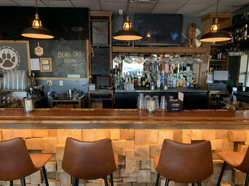 The renovated bar at Bear's Den Pizza in Conway.