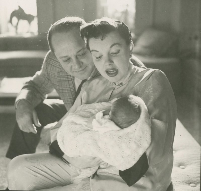 Sid Luft, Judy Garland and newborn Joey Luft in an image from a documentary about the singer’s life, "Sid & Judy." (Showtime/TNS)