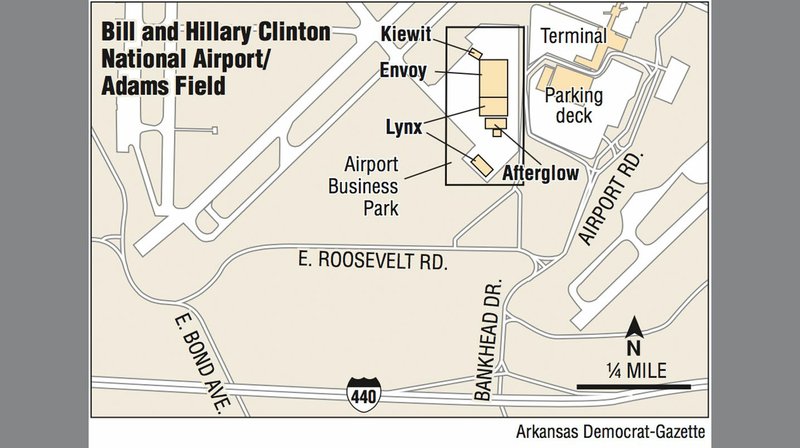 A map showing Bill and Hillary Clinton National Airport/Adams Field